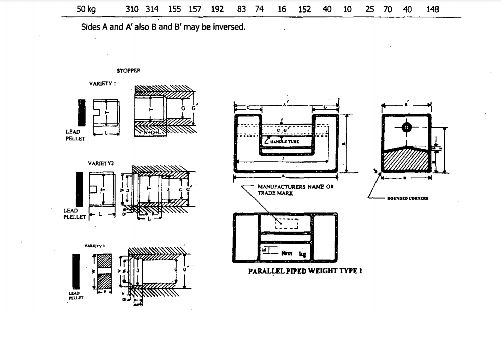 parallel piped weight type 1