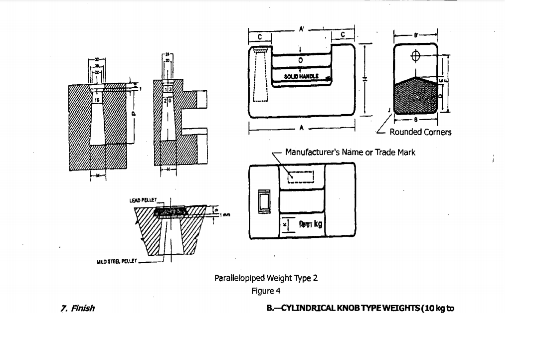 Cylindrical know type weights (10 kg to 7)